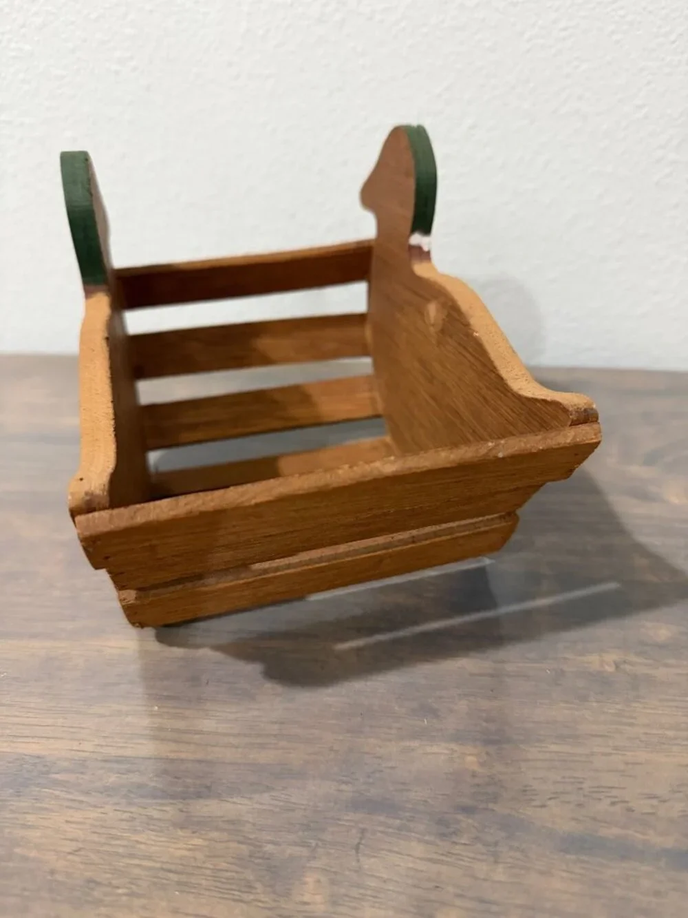 Vintage Handmade Wooden Mallard Duck Basket Farm Decor